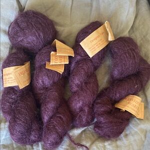 4 1/2 Skeins Ironstone English Purple Mohair Yarn